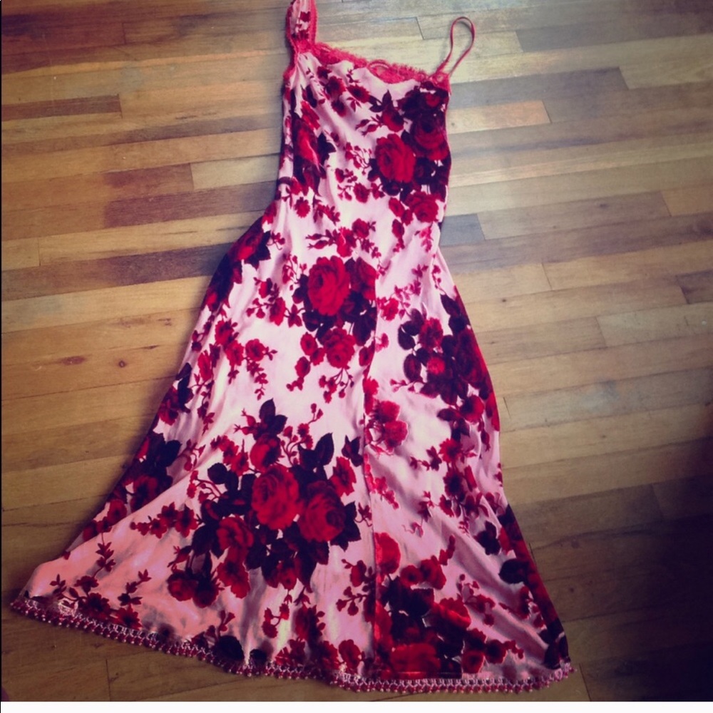 Betsey Johnson Red Rose Velvet Dress